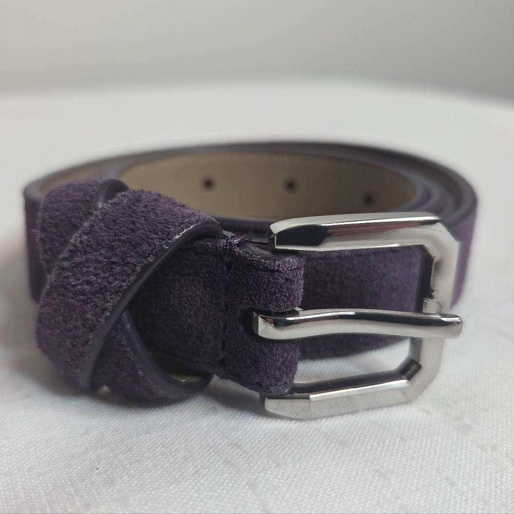 Talbots Purple Suede Leather Skinny Belt, M